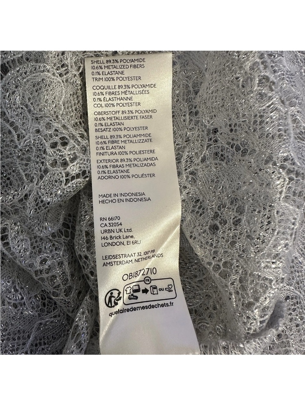 By Anthropologie Metallic Lace Buttondown Shirt Sz XS GRAY Part Top Long Sleeve - Picture 13 of 14